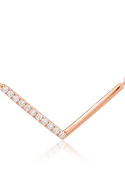 Lant cu pandantiv din aur roz de 18K cu diamante de 0.052ct