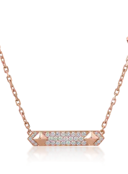 Lant cu pandantiv din aur roz de 18K cu diamante de 0.65ct