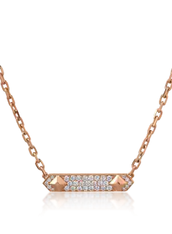 Lant cu pandantiv din aur roz de 18K cu diamante de 0.67ct