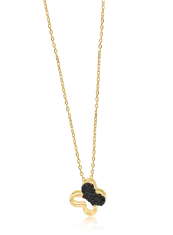 Lant cu pandantiv fluturas din aur galben