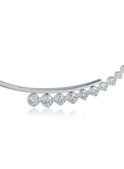 Lant cu pandantiv geometric din aur alb cu diamante de 0.4ct