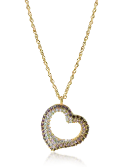 Lant cu pandantiv inima din aur galben