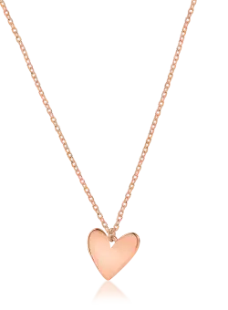 Lant cu pandantiv inima din aur roz
