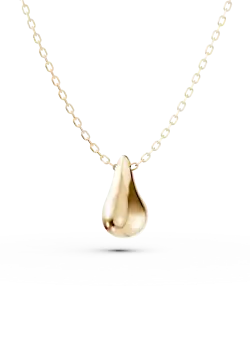 Lant cu pandantiv lacrima din aur galben