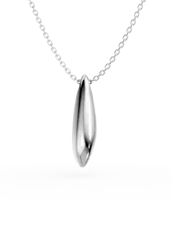 Lant cu pandantiv minimalist din aur alb