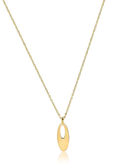 Lant cu pandantiv minimalist din aur galben