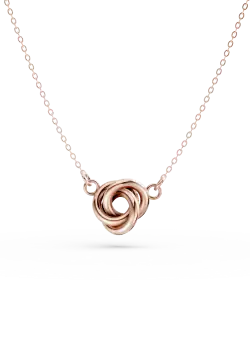 Lant cu pandantiv rotund din aur roz