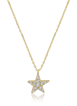 Lant cu pandantiv stea din aur galben
