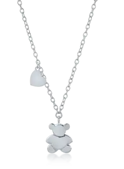 Lant cu pandantiv ursulet din aur alb