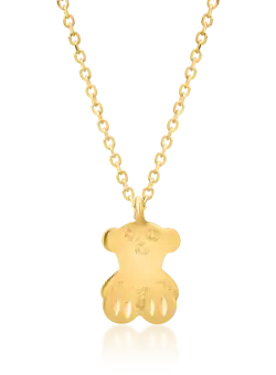 Lant cu pandantiv ursulet pentru copii din aur galben de 14K