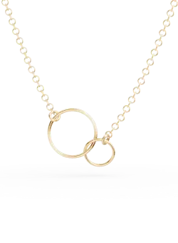 Lant cu pandantive cercuri din aur galben