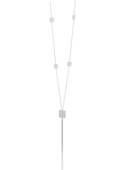 Lant cu pandantive geometrice din aur alb de 14K