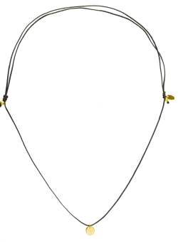 Lant cu snur si banut din aur galben de 14K