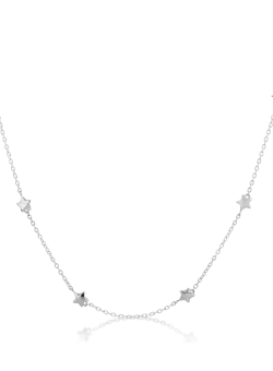 Lant cu stelute din aur alb de 14K