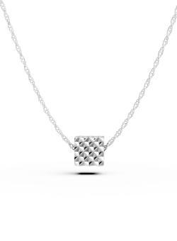 Lant din aur alb cu pandantiv cubic