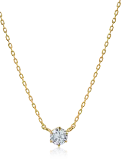 Lant din aur galben cu pandantiv cu un diamant de 0.16ct