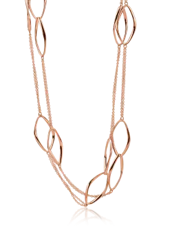 Lant din aur roz cu pandantive geometrice