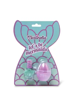 Machiaj pentru copii, MARTINELIA LET'S BE MERMAIDS NAIL & LIP BALM DUO, cosmetice copii, pentru fetite, oja si balsam de buze
