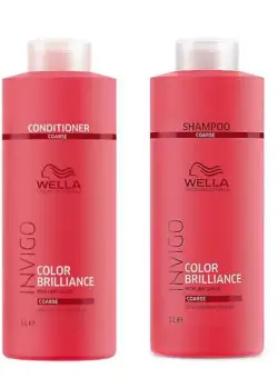 Pachet pentru Par Vopsit, Aspru Wella Professionals Invigo Color Brilliance Vibrant Color: Sampon 1000 ml + Balsam 1000 ml