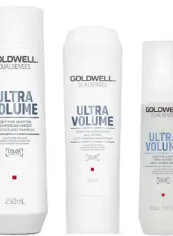 Pachet pentru Volum - Goldwell Dualsenses Ultra Volume Bodifying: Sampon 250 ml, Balsam 200 ml, Spray Leave-In 150 ml
