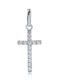 Pandantiv cruce din aur alb