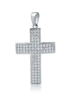 Pandantiv cruce din aur alb