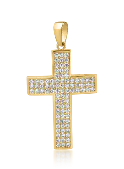 Pandantiv cruce din aur galben