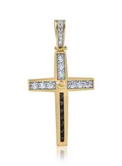Pandantiv cruce din aur galben