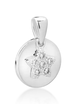 Pandantiv cu stea din aur alb de 14K