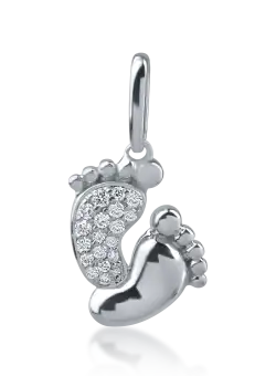 Pandantiv din aur alb cu diamante de 0.05ct