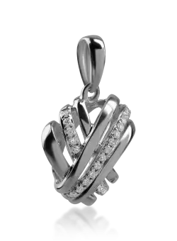 Pandantiv din aur alb cu diamante de 0.063ct