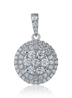 Pandantiv din aur alb cu diamante de 0.37ct
