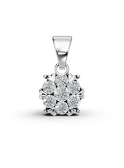 Pandantiv din aur alb cu diamante de 0.3ct