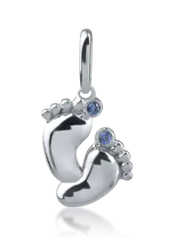 Pandantiv din aur alb cu safire de 0.02ct