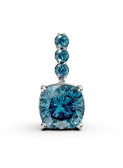 Pandantiv din aur alb cu topaze london blue de 7.6ct