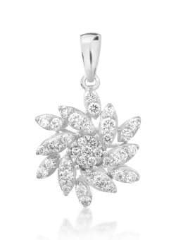 Pandantiv din aur alb de 14K cu diamante de 0.511ct