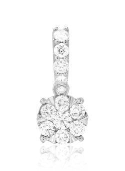 Pandantiv din aur alb de 14K cu diamante de 0.5ct