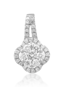 Pandantiv din aur alb de 18K cu diamante de 0.323ct