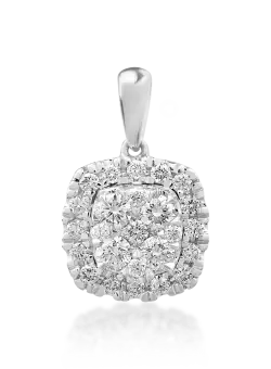 Pandantiv din aur alb de 18K cu diamante de 0.329ct