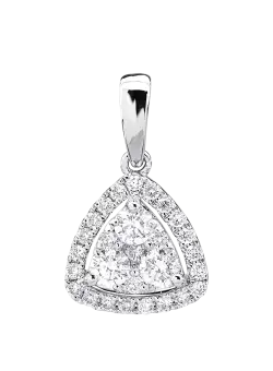 Pandantiv din aur alb de 18K cu diamante de 0.41ct