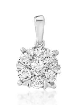 Pandantiv din aur alb de 18K cu diamante de 0.5ct
