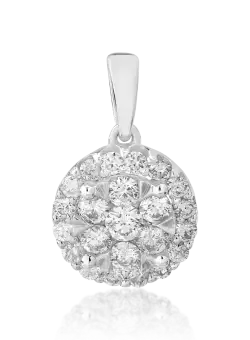 Pandantiv din aur alb de 18K cu diamante de 0.5ct