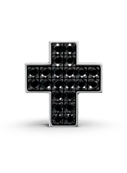 Pandantiv din aur alb de 18K cu diamante negre de 0.21ct