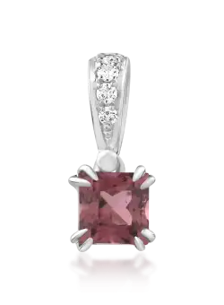 Pandantiv din aur alb de 18K cu turmalina multicolora de 0.39ct si diamante de 0.04ct