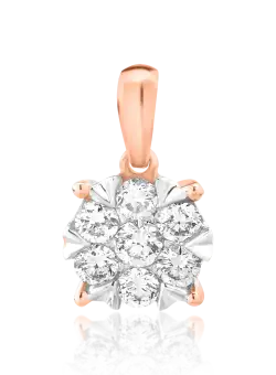 Pandantiv din aur alb-roz de 18K cu diamante de 0.25ct