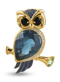 Pandantiv din aur galben cu pietre pretioase si semipretioase de 11.76ct