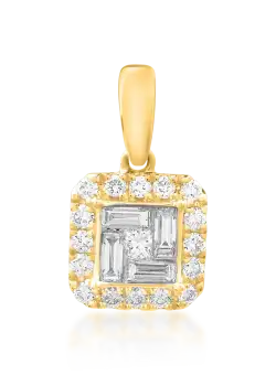 Pandantiv din aur galben de 18K cu diamante de 0.4ct