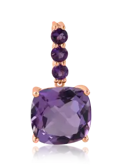 Pandantiv din aur roz cu ametiste de 5.2ct