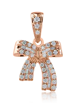 Pandantiv din aur roz cu diamante de 0.18ct