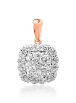 Pandantiv din aur roz de 18K cu diamante de 0.327ct
